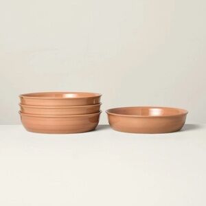 4pk 28oz Flared Brim Stoneware Pasta Bowl Cosmic Rust- Hearth & Hand w Magnolia
